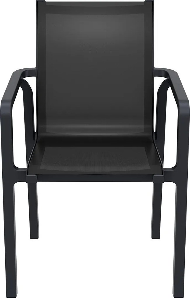 PACIFIC záhradná stolička s podrúčkami black