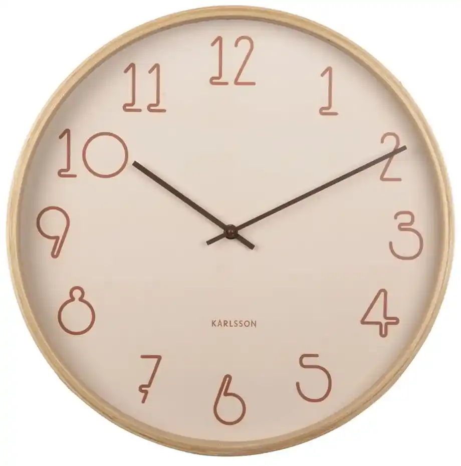 Béžové nástenné hodiny Karlsson Sencillo, ø 40 cm | BIANO
