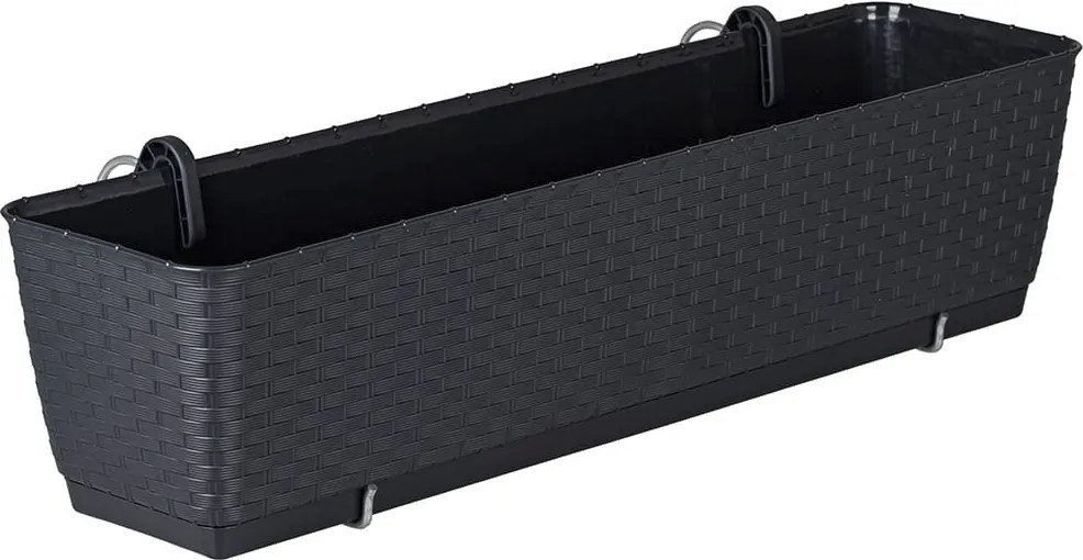 Plastový balkónový kvetináč DRL500PW 49,2 cm - antracit