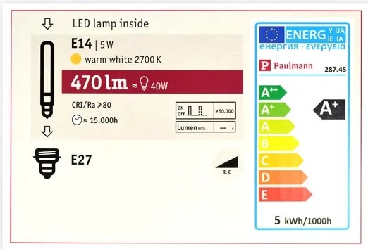 LED Stmievateľná žiarovka MOSAIC G125 E27/5W/230V 2700K - Paulmann 28745