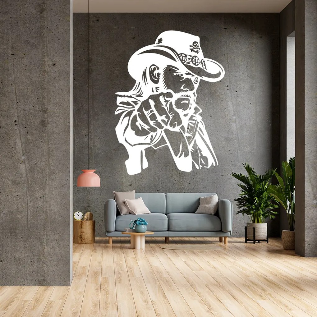 Veselá Stena Samolepka Lemmy Kilmister Farba: bílá, Veľkosť: 40 x 53 cm