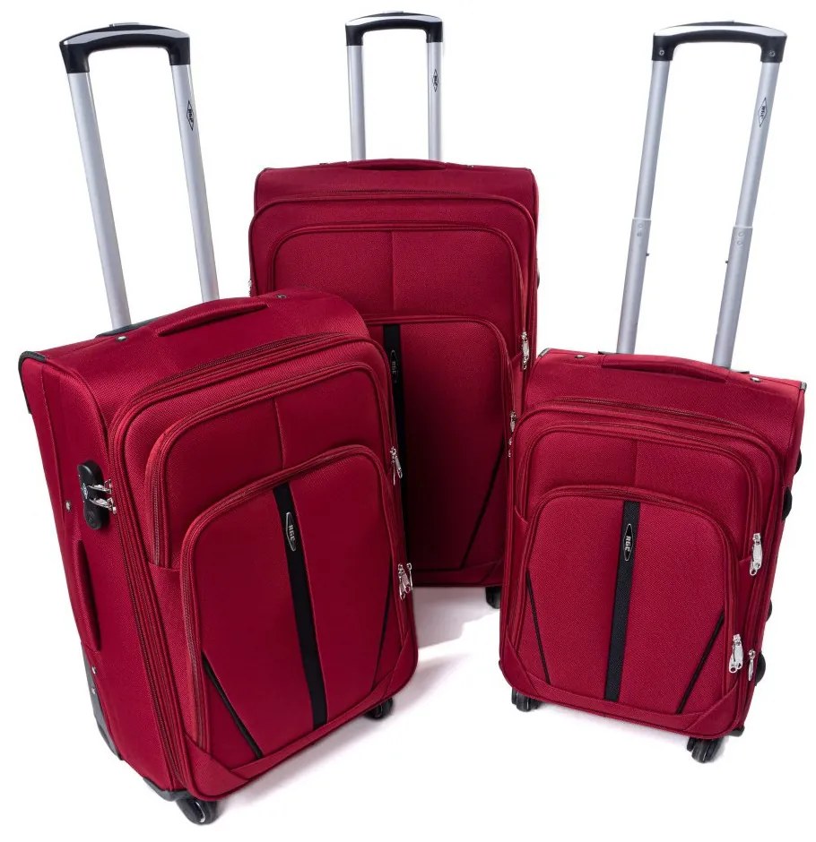 Rogal Tmavočervený nepremokavý cestovný kufor "Practical" s expanderom - L (65l)