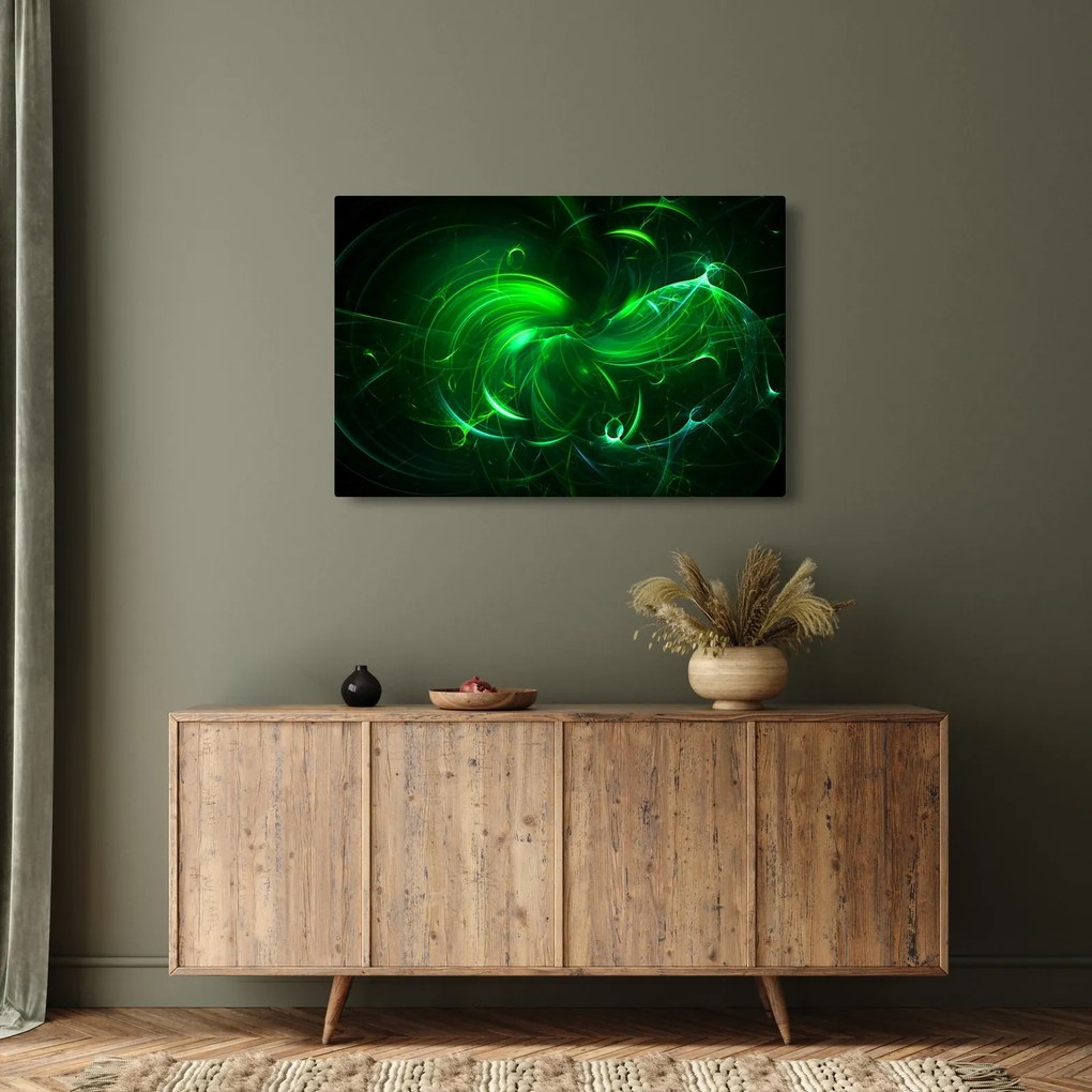 Obraz - zelená abstrakcia (90x60 cm)