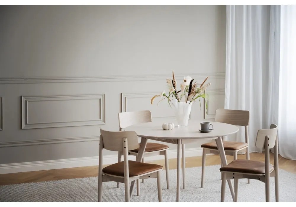 Jedálenská stolička z imitácie kože v koňakovohnedo-prírodnej farbe v súprave 2 ks Wolcott – Rowico