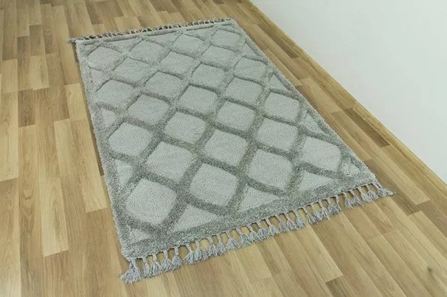 Koberec Berber 6844 l. 3D svetlosivý