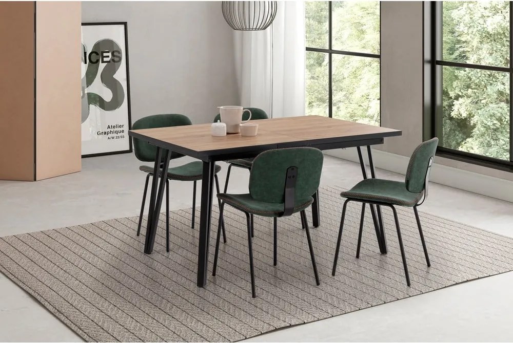 Jedálenský stôl s doskou v dubovom dekore 90x140 cm Cleo - Marckeric