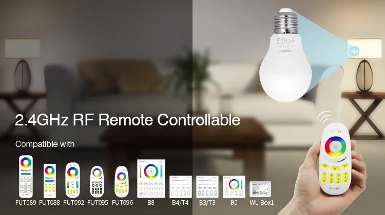 LED Solution Mi-Light MiBoxer RF LED žiarovka RGB+CCT 6W E27 FUT014