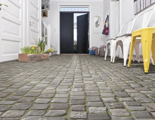 PVC podlaha MOONLIGHT KOCKA BRUK sivá