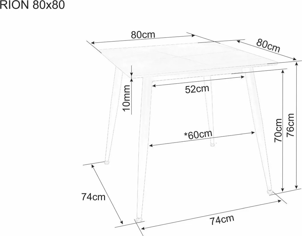 Jedálenský stôl Rion 80 cm keramika čierny mramor/čierny