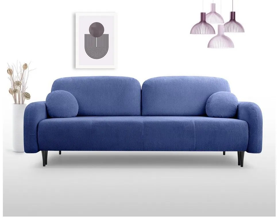 Rozkladacia čalúnená trojmiestna pohovka CLOUDY modrá