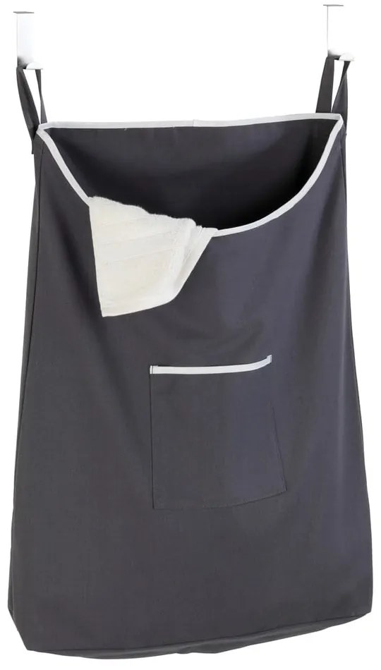 Sivý závesný kôš na bielizeň Wenko Door Laundry, 65 l