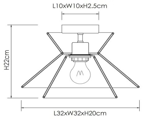 Lucide 10120/32/72 - Stropné svietidlo TASMAN 1xE27/60W/230V béžová