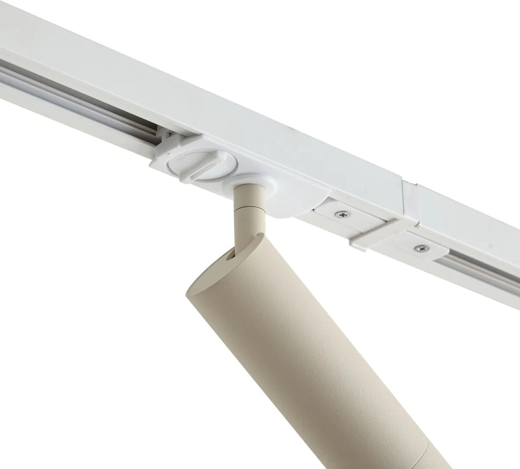 Moderný koľajnicový systém s 3 reflektormi biely s béžovou 1-fázový GU10 35mm - Iconic Jeana Luxe