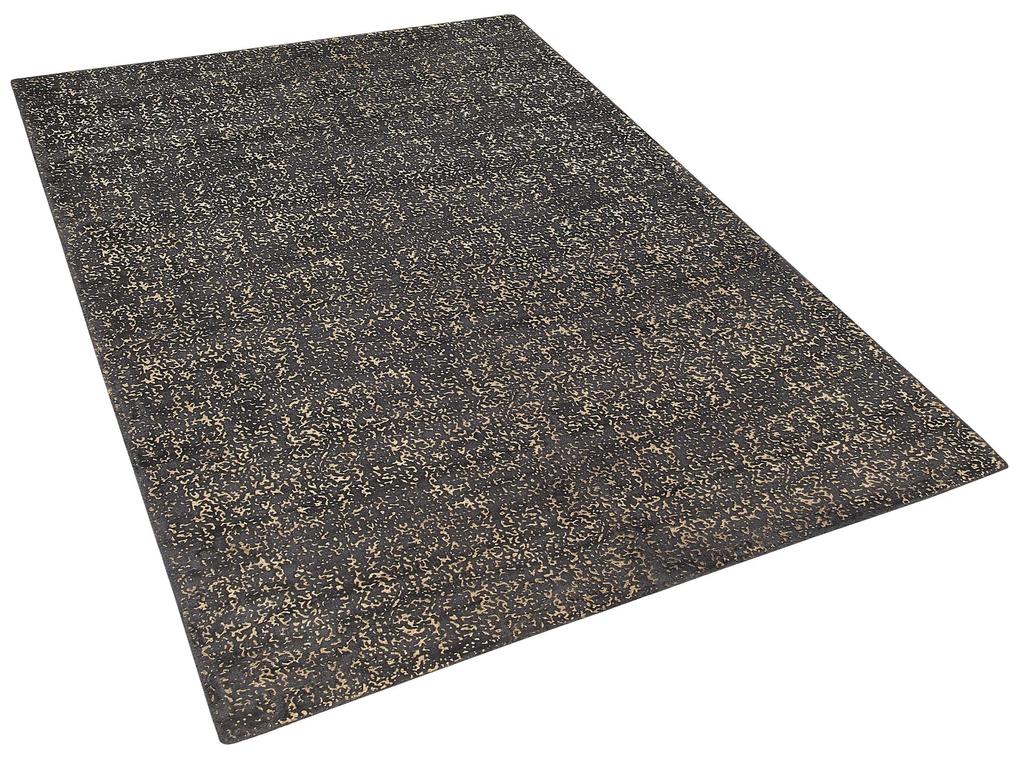 Viskózový koberec 140 x 200 cm sivá/zlatá ESEL Beliani