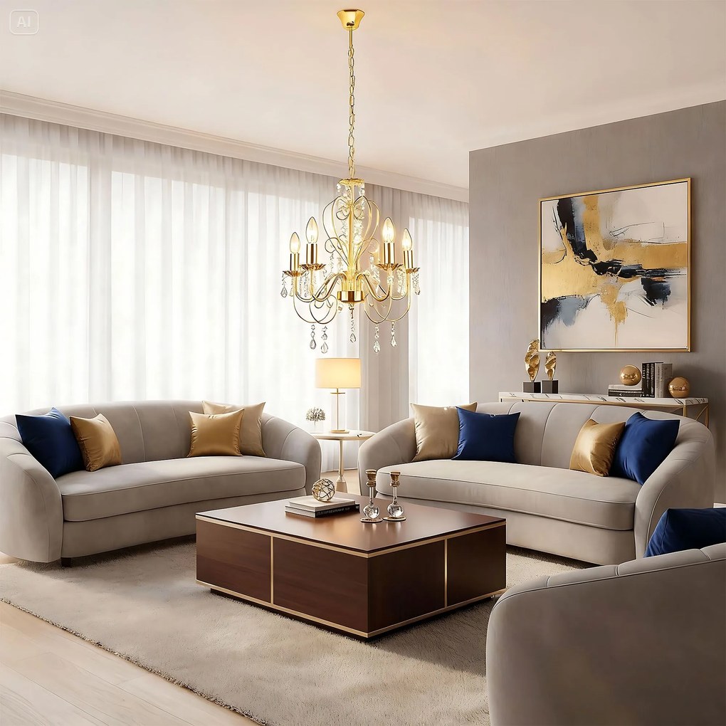 Toolight Toolight, stropné svietidlo 5xE14, EBT009-5CP, zlatá, OSW-01244