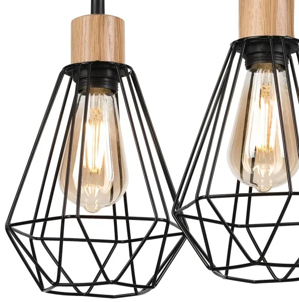 Brilagi - Luster na lanku WOODY BASKET 2xE27/60W/230V dub