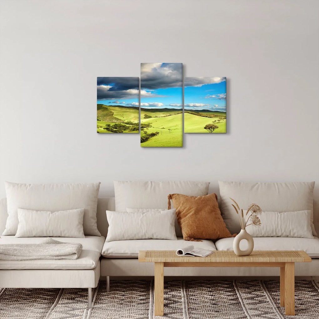 Obraz - Zelená krajina s pahorkami (90x60 cm)