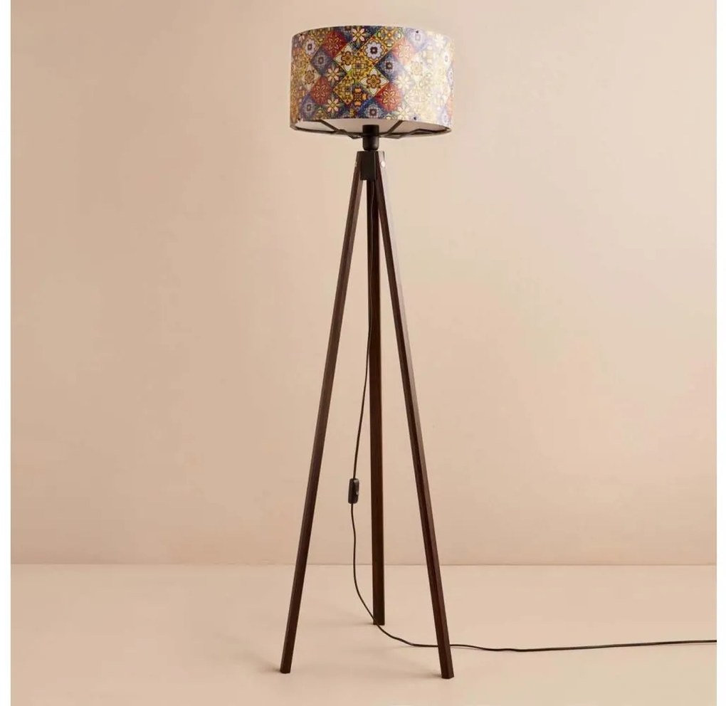 Stojacia lampa AYD 1xE27/40W/230V hnedá/pestrofarebná