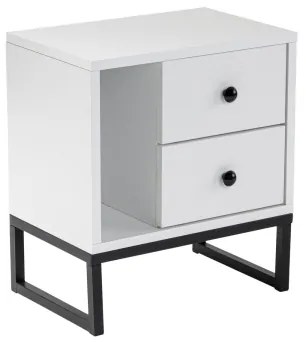 Nočný stolík GLIMMER 50x45,2 cm biela/čierna