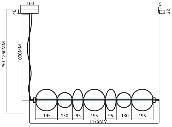 LED Luster na lanku DAPHNE LED/40W/230V zlatá