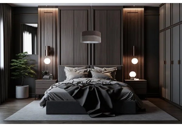 Luster na lanku TWIST 1xE27/60W/230V hnedá/strieborná