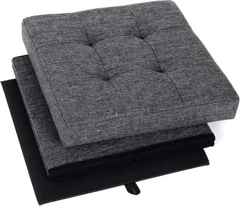 Dekorstudio Skladacia taburetka s úložným priestorom LSF27Z 38x38x38 cm – tmavosivá