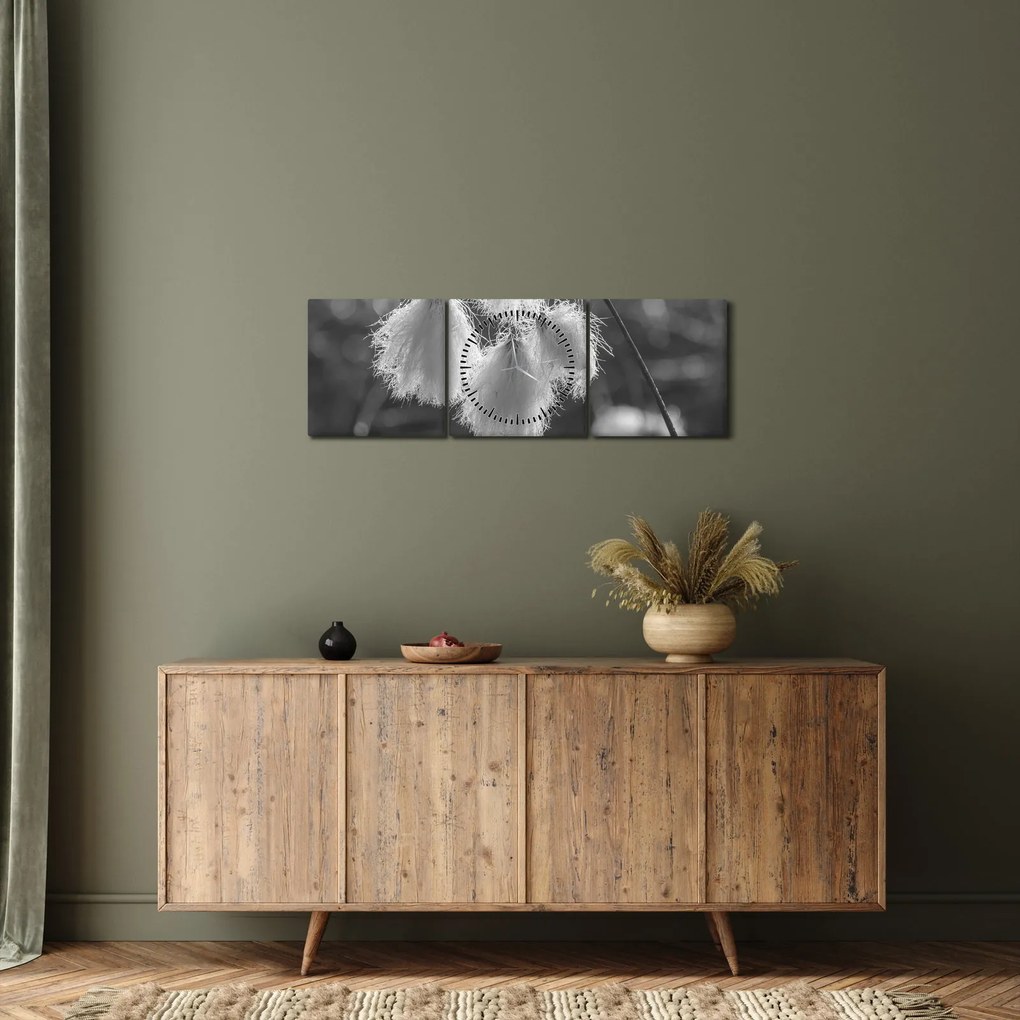 Obraz - Cottongrass (s hodinami) (90x30 cm)