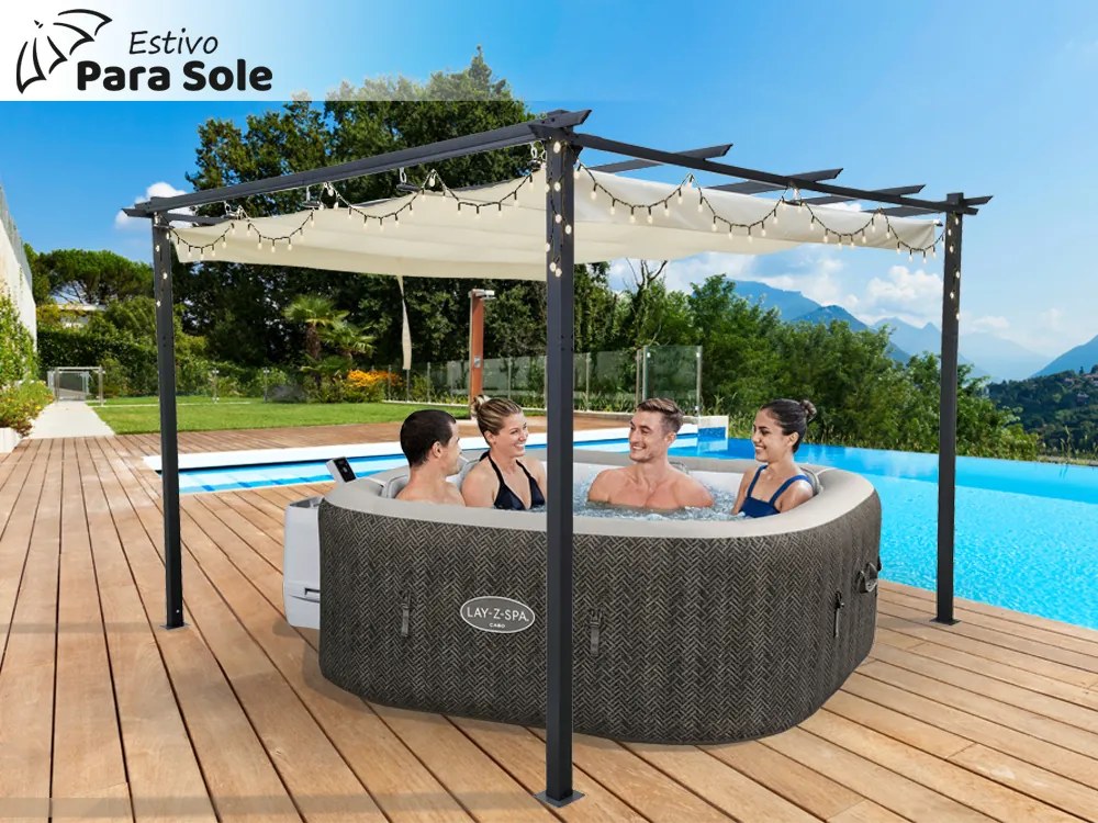 Jokomisiada Záhradná PERGOLA Para Sole ESTIVO 3x3x2,4m Vodotesná strecha SP0835