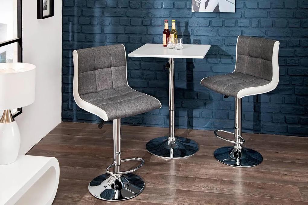 Dizajnová barová stolička Modern šedo biela | BIANO