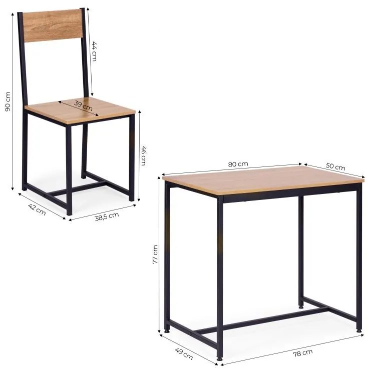 Kuchynský stôl s dvomi stoličkami