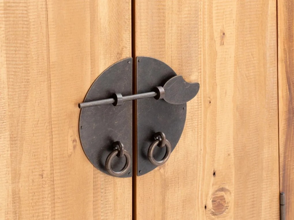 furniture-nabytek.cz - Masivní umyvadlová skříňka Rangún z borovice, lakovaná, hnědá – 140×45×75 cm