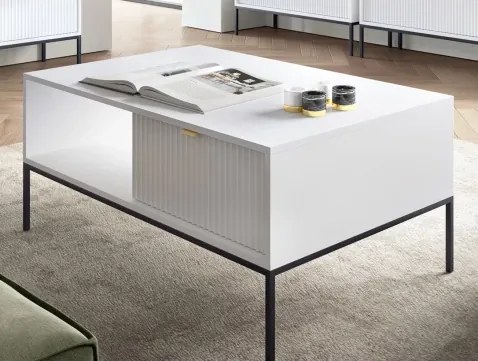 Konferenčný stolík so zásuvkami Nova, biely%