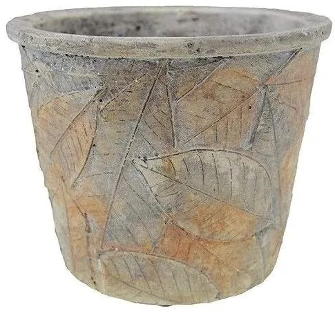 VIRÁG malý kameninový obal na kvetináč Listy 8,5cm