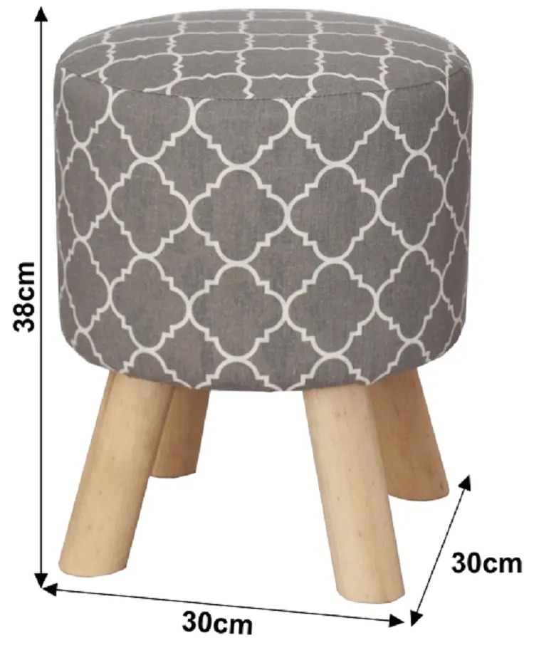 Sivý taburet s potlačou TAFEL NEW