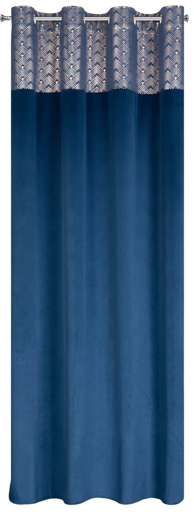 ZATEMŇOVACÍ ZÁVES NA KRÚŽKOCH ELEN 140X250 CM NÁMORNÍCKA MODRÁ