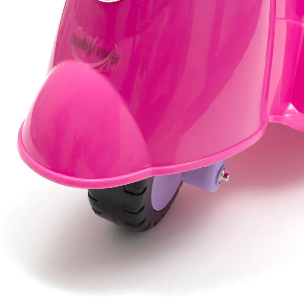 Detské odrážadlo motorka so zvukom Baby Mix Scooter ružové