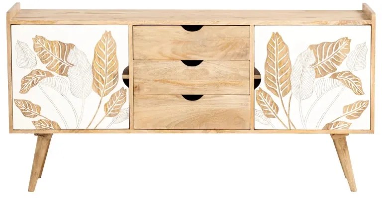 furniture-nabytek.cz - Masívna skrinka pod umývadlo Barani z mangového dreva, lakovaná, hnedá – 150×42×75 cm