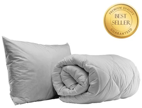 HOMA GREY paplón 140x200 cm a antialergický vankúš 70x90 cm celoročný