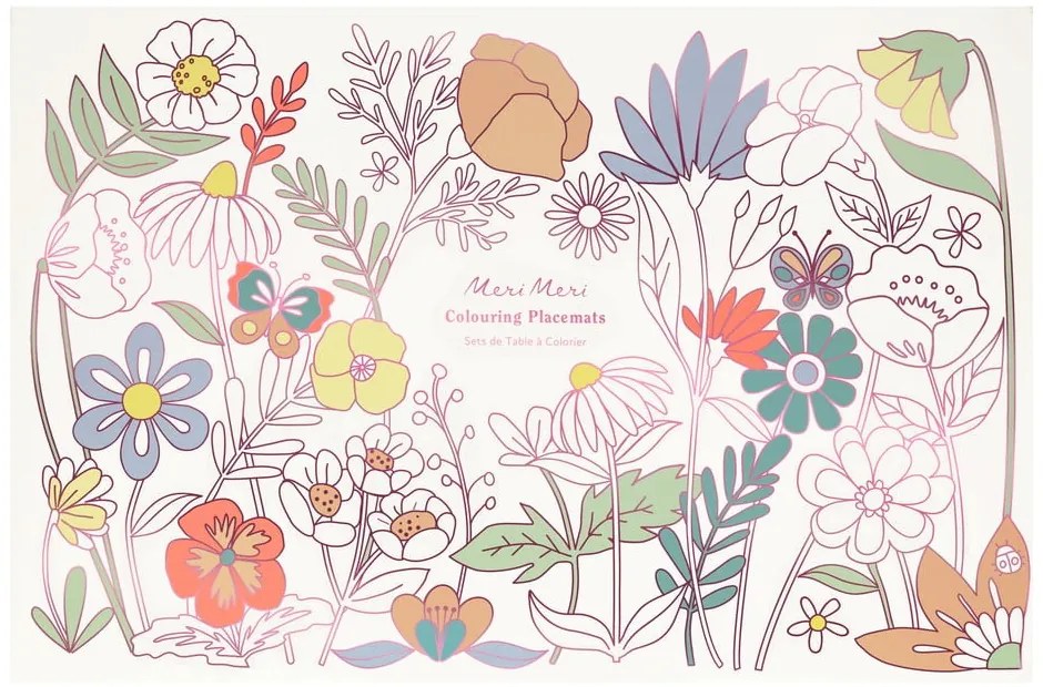 Papierové prestieranie v súprave 8 ks 28x42.5 cm Butterflies &amp; Flowers – Meri Meri