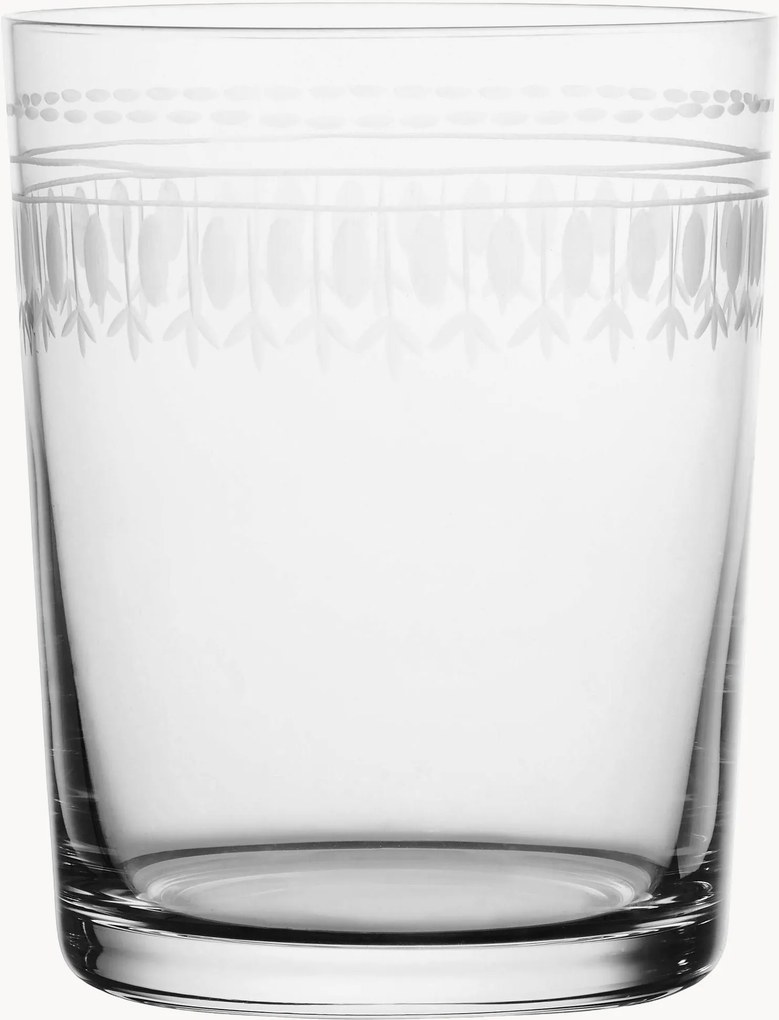 Ručne fúkané krištáľové poháre Ovals, 4 ks