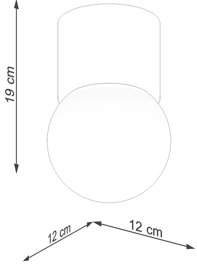 Stropné svietidlo Boomo, 1x biele sklenené tienidlo, drevo, (19 cm)