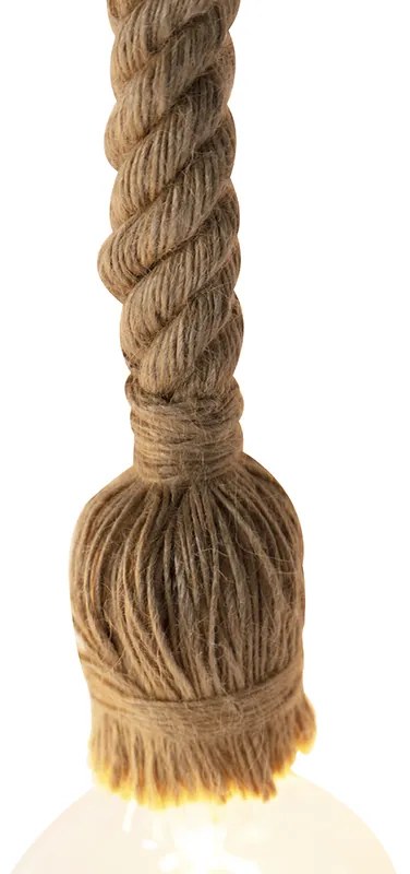 Priemyselné závesné svietidlo čierne 6 svetiel - Plural