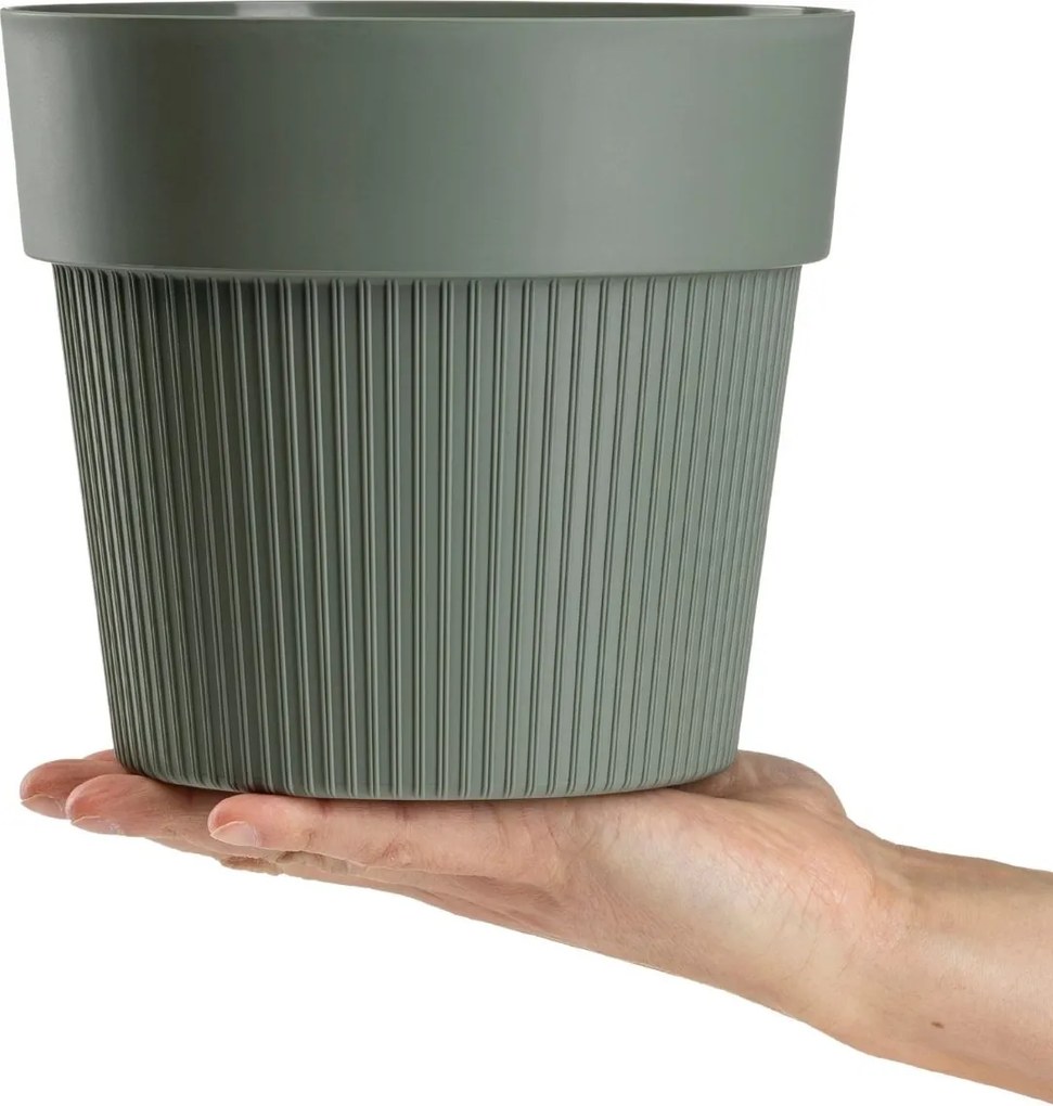 Květináč Silva Line 13,8x16 cm šedo-zelený