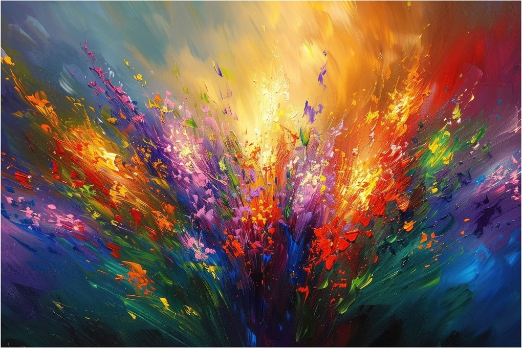 Obraz - Abstrakcia kvetov (90x60 cm)