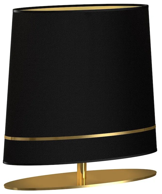 Stolná lampa Bootes, 1x čierne/zlaté textilné tienidlo, g
