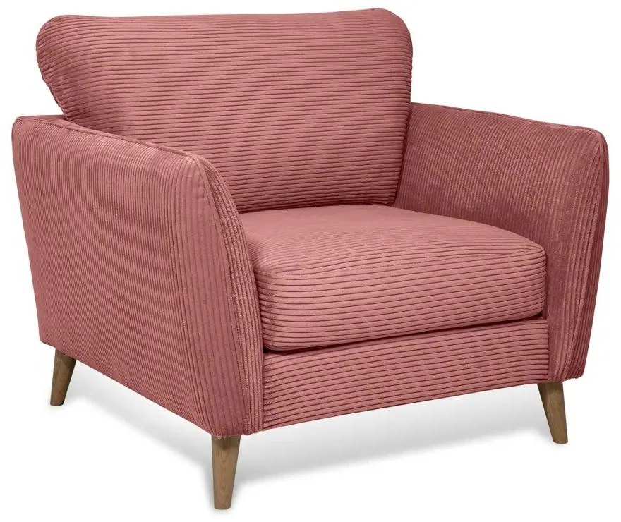 Ružové menčestrové kreslo Paris – Scandic