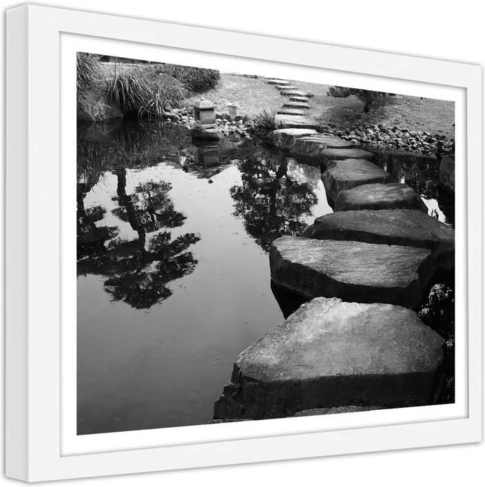 CARO Obraz v ráme - A Stone Bridge Biela 40x30 cm