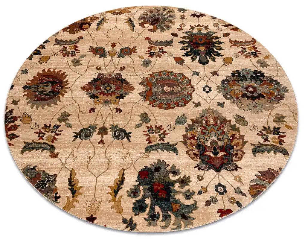 Vlnený kruhový koberec SUPERIOR LATICA krémový | BIANO