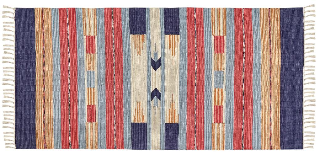Bavlnený kelímový koberec 80 x 150 cm viacfarebný GANDZAK Beliani