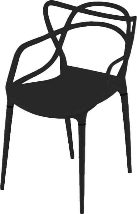 Čierna plastová stolička KATO